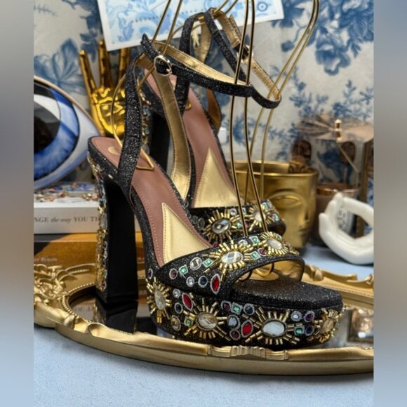 🆕 GB GIANNI BINI 🧿 NWOB Enchant-Ment Bead Embellished Platform Sandals, Sz 8M - Picture 7 of 14